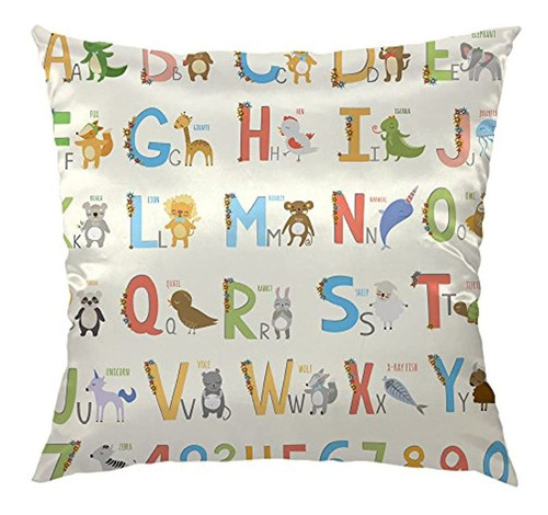 Hgod Designs Funda De Almohada Con Alfabeto, Dibujos Animado