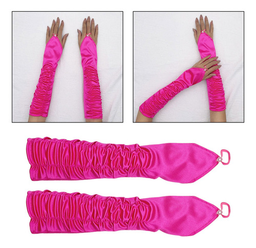 Guantes Largos De Fiesta De Ópera 1920s Guantes Plisados