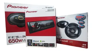 Paquete Pioneer Autoestéreo S215bt Y 4 Bocinas 2-6.5 Y 2-6x9
