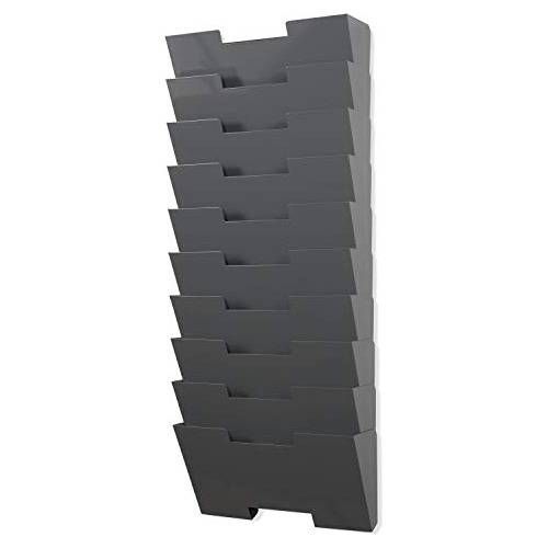 Juego De 10 De Colgadores De Pared, Para Archivos, Gris