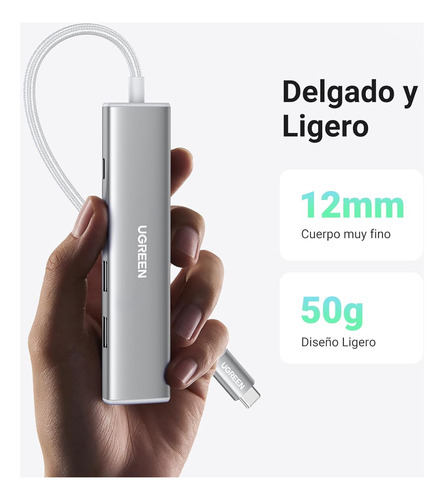 Ugreen Hub 5 En 1 Tipo C 100w Pd + Usb 3.0 + Hdmi