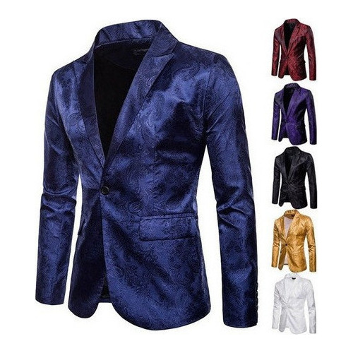 Blazer Estilo Palacio Con Estampado Oscuro Para Hombre