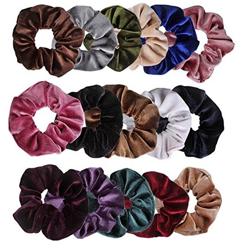 Ondder 16 Bandas Paquete De Terciopelo Scrunchies Goma Para 