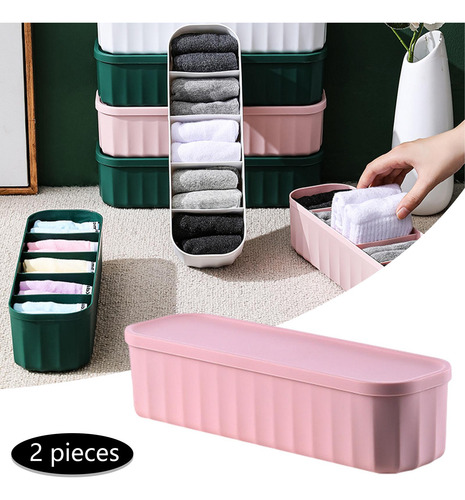 Caja De Almacenamiento De 4 Piezas, Compacta, Con Tapa,