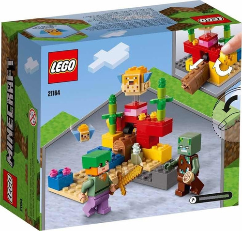 Set de construcción Lego Minecraft The coral reef 92 piezas en caja