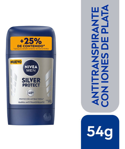 Desodorante Barra Nivea Silver Protect Masculino 54g
