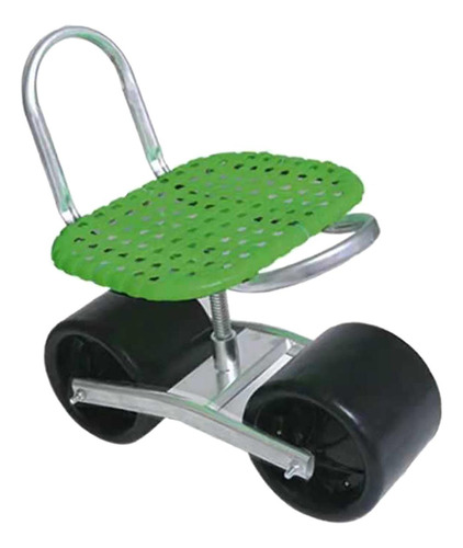 Carro De Taburete De Patio Ajustable Con Asiento Rodante