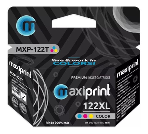 Cartucho Hp 122 Xl Color  Ch564he Maxiprint 