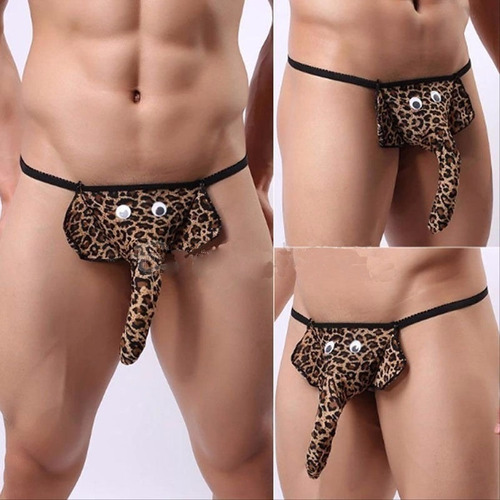 Hilo Elefante Leopardo Men Sexy Hot Transparent Bikini Tanga