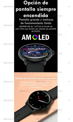 Reloj Hk49 Smartwatch Amoled Deportivo Elegante Unisex Negro Negro