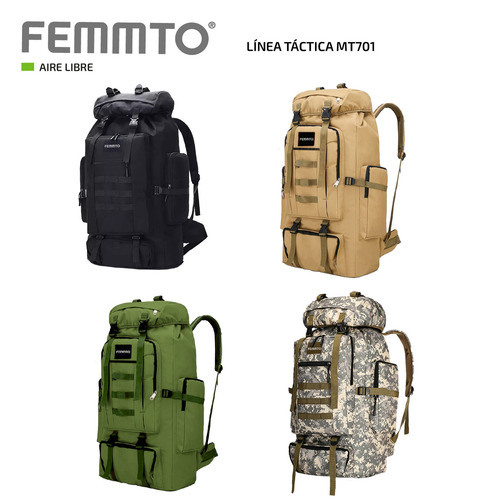 Imagen 7 de 8 de Mochila Tactica Camping 70-100 Lts Mochilero Ampliable Color Camuflado