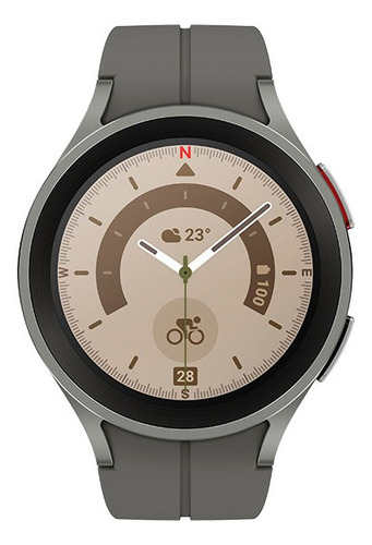 Imagen 2 de 5 de Samsung Galaxy Watch5 Pro (Bluetooth) 1.4" caja 45mm de titanio gris titanio, malla gris titanio y bisel gris titanio SM-R920