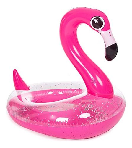 Flotador De Piscina De Flamenco Hinchable Joyin Con Brillos,