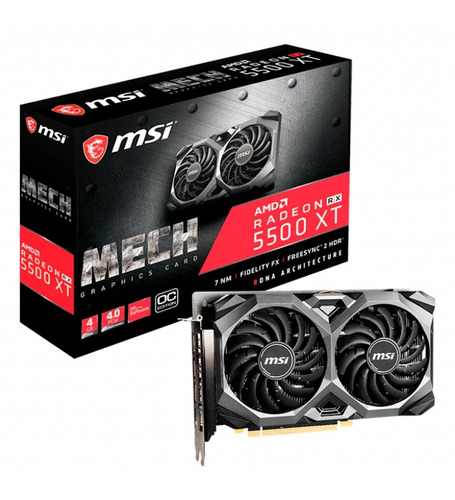 Placa De Vídeo Msi Radeon Rx 5500 Xt 4gb Mech Ddr6 Oc Cuotas