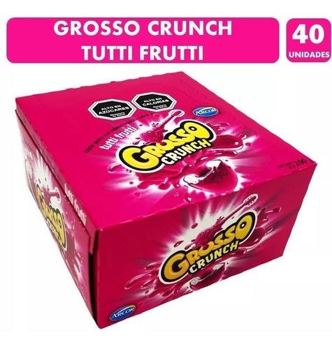 Chicle Grosso Crunch Tutti Frutti (contiene 40 Unidades)