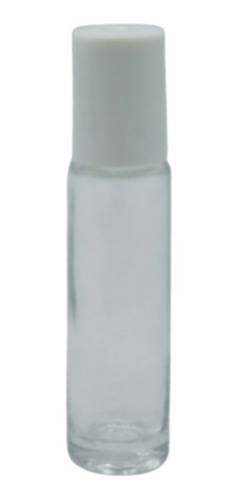 Envase Vidrio Transp 10ml Esfera Plástica Tapa Blanca (10pz)