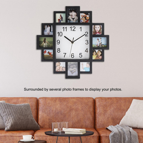 Reloj De Pared 2 En 1 + Marco De Fotos Decoración De Sala De