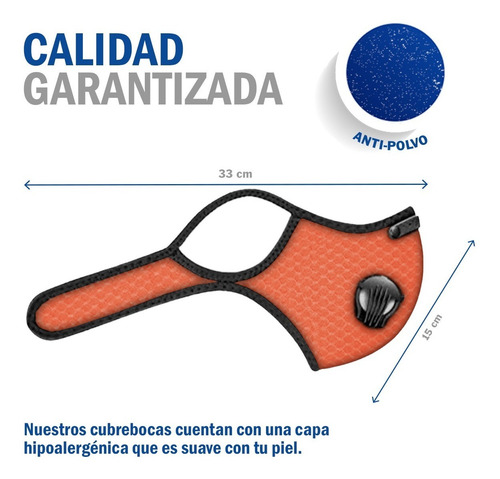 Cubrebocas N95 Lavable Reusable 2 Válvulas Filtro Deportivo