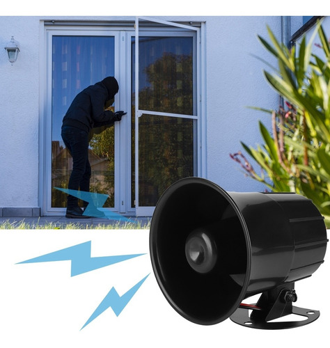 Imagen 7 de 10 de Alarma Exterior Sirena De Seguridad Bocina Fuerte 110db