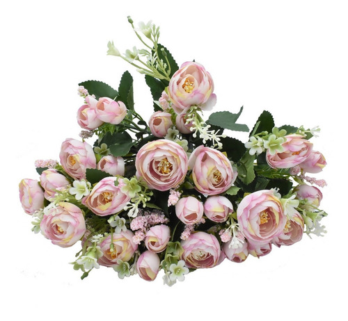 3 Ramos De Ranunculus Artificiales Color Rosa