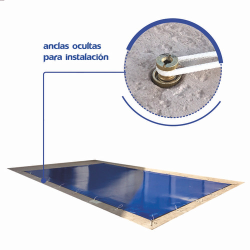 Cubierta Para Alberca 4x4 Mts Kit Anclas Ocultas Funda Lona