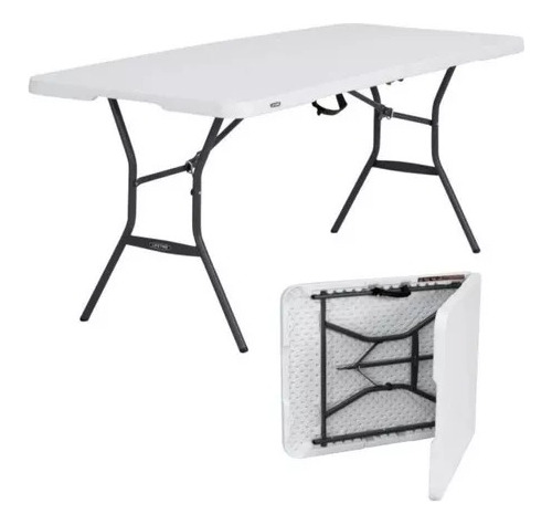 Mesa Rectangular Lifetime Tipo Portafolio Blanca 1.83m
