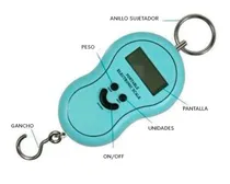 Comprar Balanza Viaje Pesca 40-50 Kg Digital Balijas Valijas Colgar Color Celeste