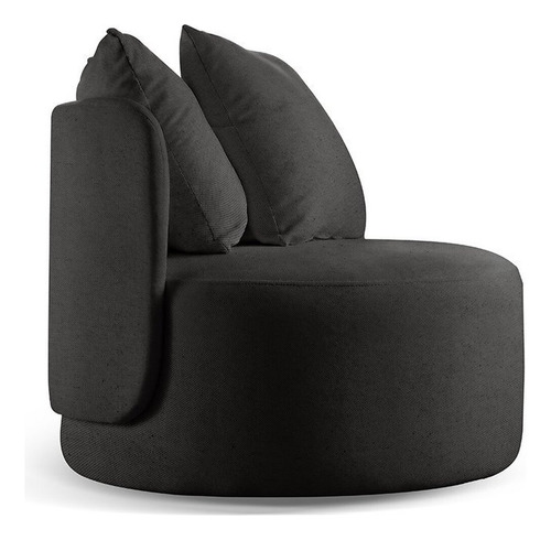 Poltrona Redonda Orgânica Moon Preto Dgwt