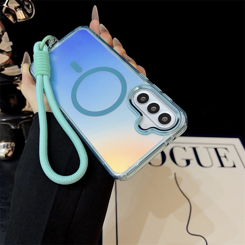 Funda Con Degradado Magnético Para Samsung Galaxy A56, A55, A54, A53, A16, A14, A15 5g, Correa Con Cordón, A Prueba De Golpes