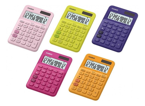 Imagen 3 de 4 de Calculadora De Escritorio Casio Ms-20uc - 12 Digitos - Solar Color Celeste
