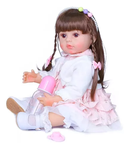 Boneca Bebe Reborn Malkitoys Silicone Isabela Girafinha 48cm - Malki toys