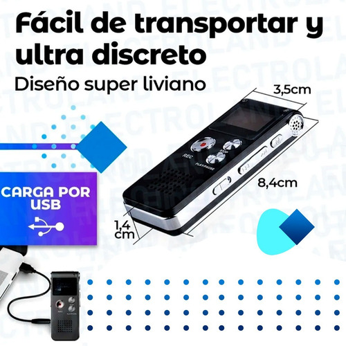 Imagen 5 de 10 de Grabador Digital De Voz Periodismo Pro 8gb Kit Accesorios