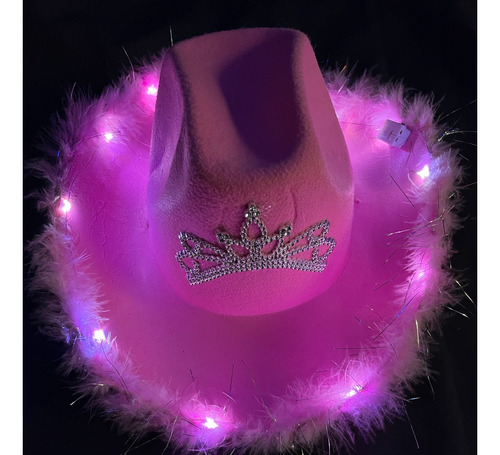 Sombreros Cowboy Cowgirl Led Corona Vaquero Carioca Top X 4