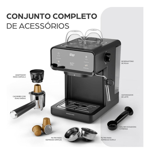 Cafeteira Espresso Digital Wap Com Vaporizador De Leite 220v