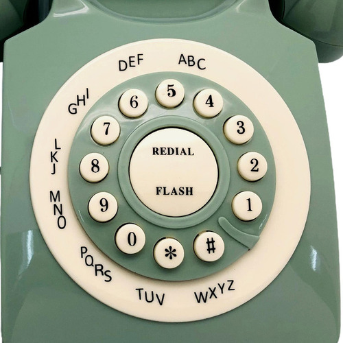 Teléfono Fijo De Estilo Vintage Con Botón Pulsador,