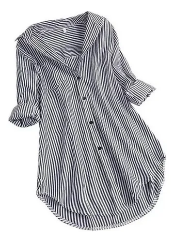 Camisa rayas blanco y negro mujer sale