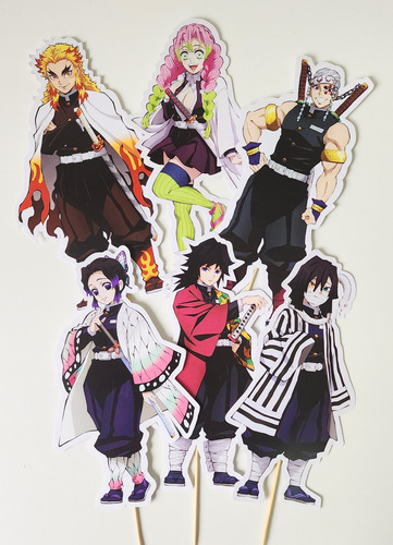Demon Slayer Pilares Adornos Torta Toppers Grandes Varios Demon Slayer Pilares