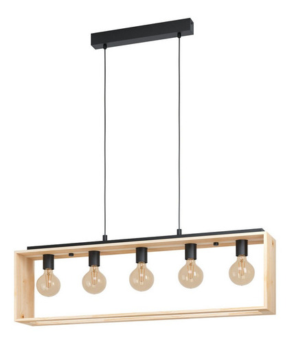 Lámpara Colgante Famborough Acero Negro E27 5x40w 43414