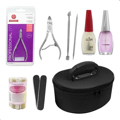 Kit Manicure Uso Pessoal Alicate Profissional 777 Preta