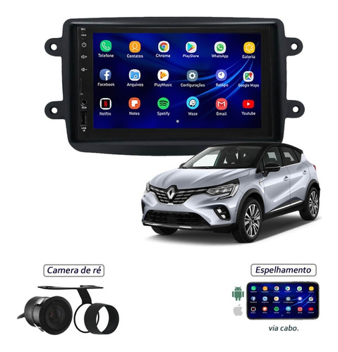 Central Mp5 Captur + Moldura + Camera + Interface P&p