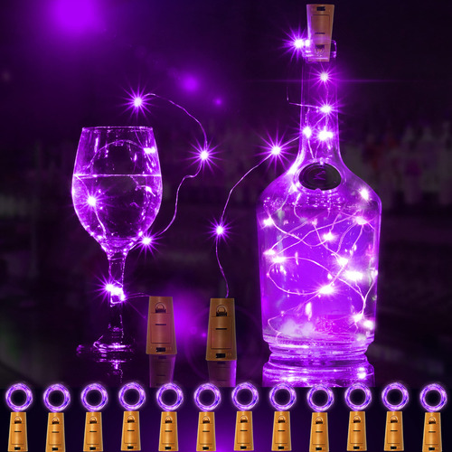 Paquete De 12 20 Luces Led Para Botellas De Vino Con Corcho,