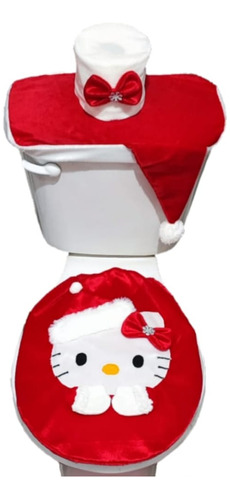 Juego De Baño Navideño Hello Kitty (doble Vista) 3piezas