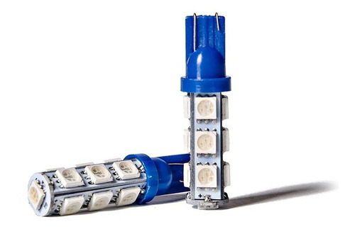 Led T10 13 Led  Lampara Posicion W5w Luz Azul 12v