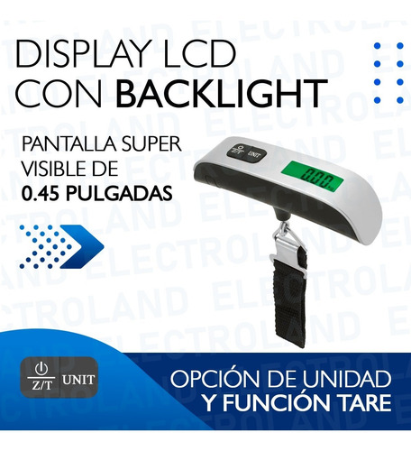 Imagen 5 de 9 de Balanza Digital Portatil 10gr-50kg Viaje Valijas Equipaje