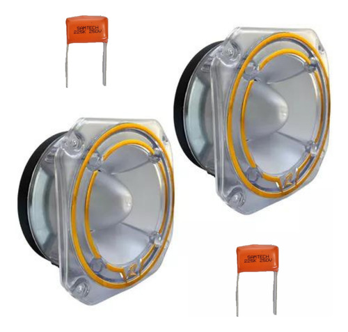 Par Super Tweeter Zetta Audio 180 W Acrílico Gold Automotivo Cor Dourado