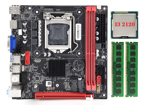 Placa Base B75a (b75) Lga1155 Ddr3+cpu I3 2120+2x4g Ddr3 16