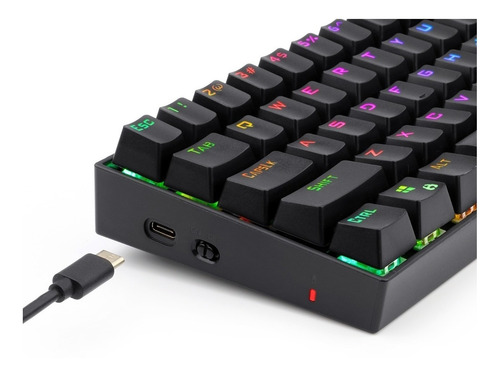 Imagen 7 de 8 de Teclado gamer inalámbrico Redragon Deimos K599-KRS QWERTY Red inglés UK color negro con luz RGB