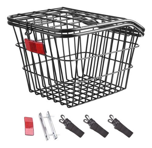 M Cesta Trasera Para Bicicleta, Estante De Negro Con Tapa