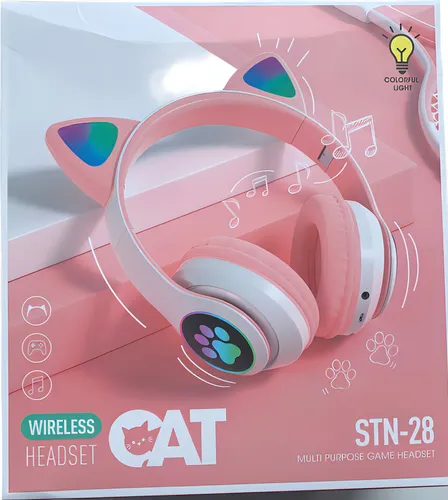 comprar Fone Gatinho Sem Fio Com Led Bluetooth Infantil Meninas Gato