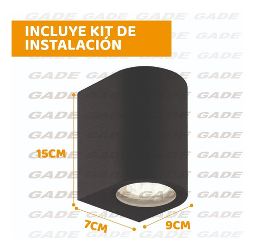 Imagen 4 de 8 de Aplique Pared Exterior Bidireccional Aluminio Dicro 7w Gu10